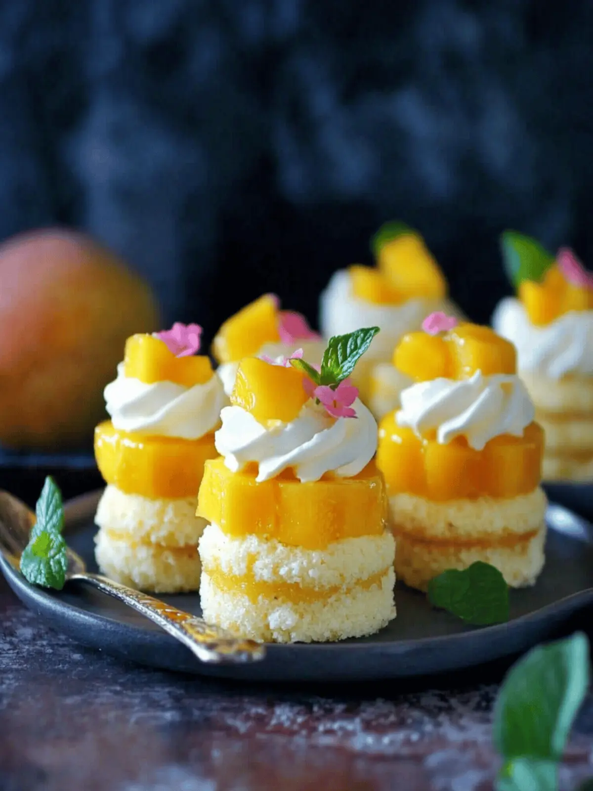 Irresistible Mango Mini Cake with Whipped Cream Frosting