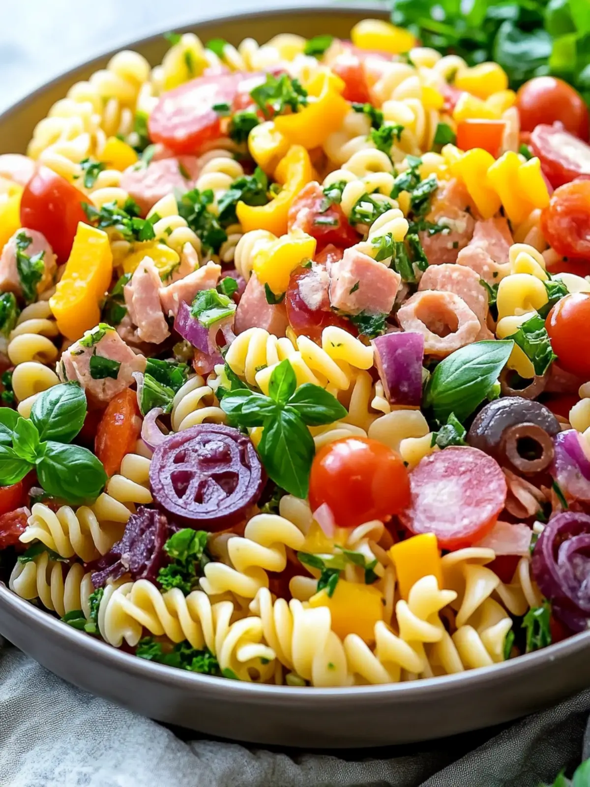 Easy Colorful Rainbow Antipasto Pasta Salad for Delicious Gatherings